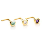 9ct Yellow Gold Crystal 2.75mm Round Nose Stud