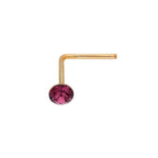 9ct Yellow Gold Crystal 2mm Nose Stud