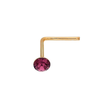 9ct Yellow Gold Crystal 2mm Nose Stud