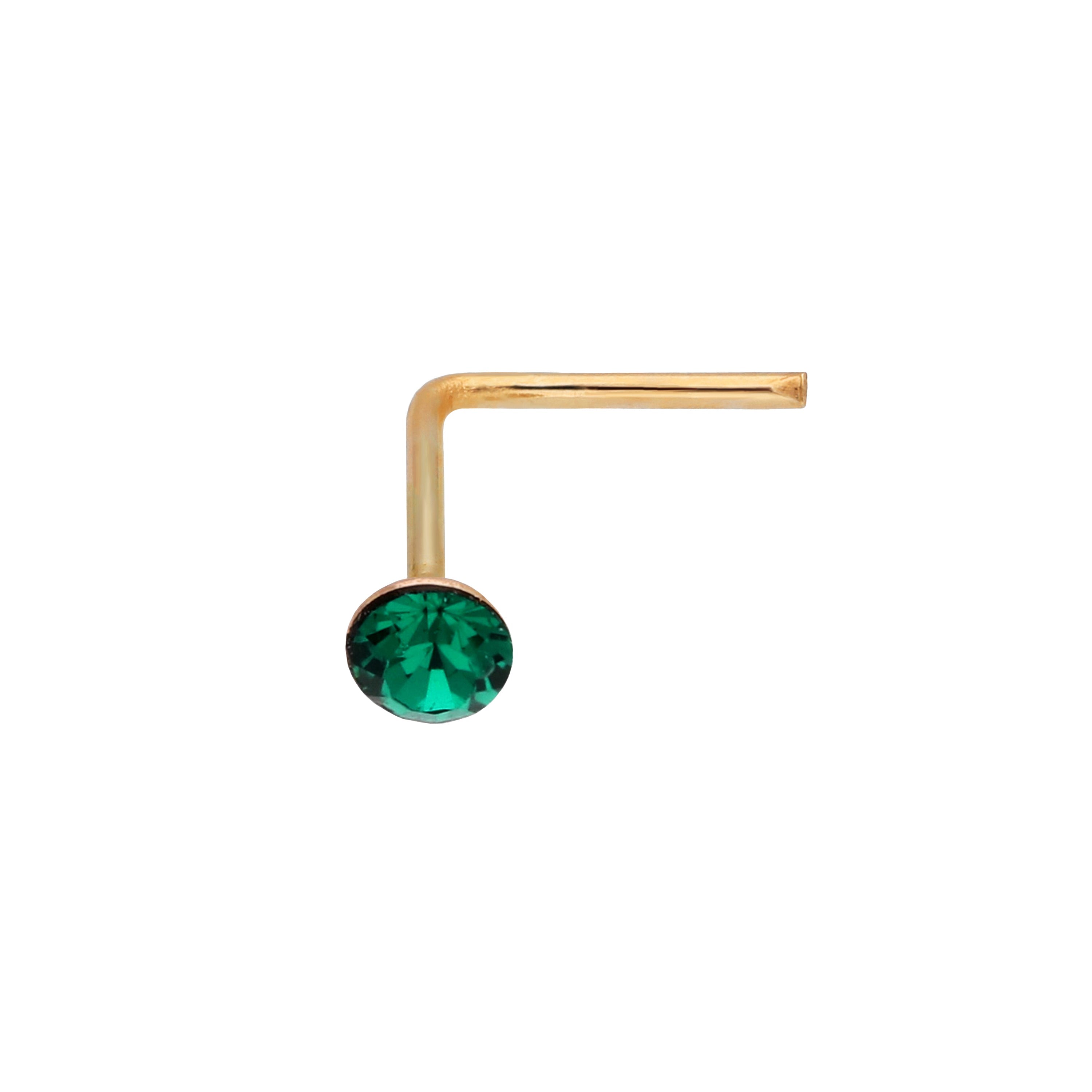 9ct Yellow Gold Crystal 2mm Nose Stud