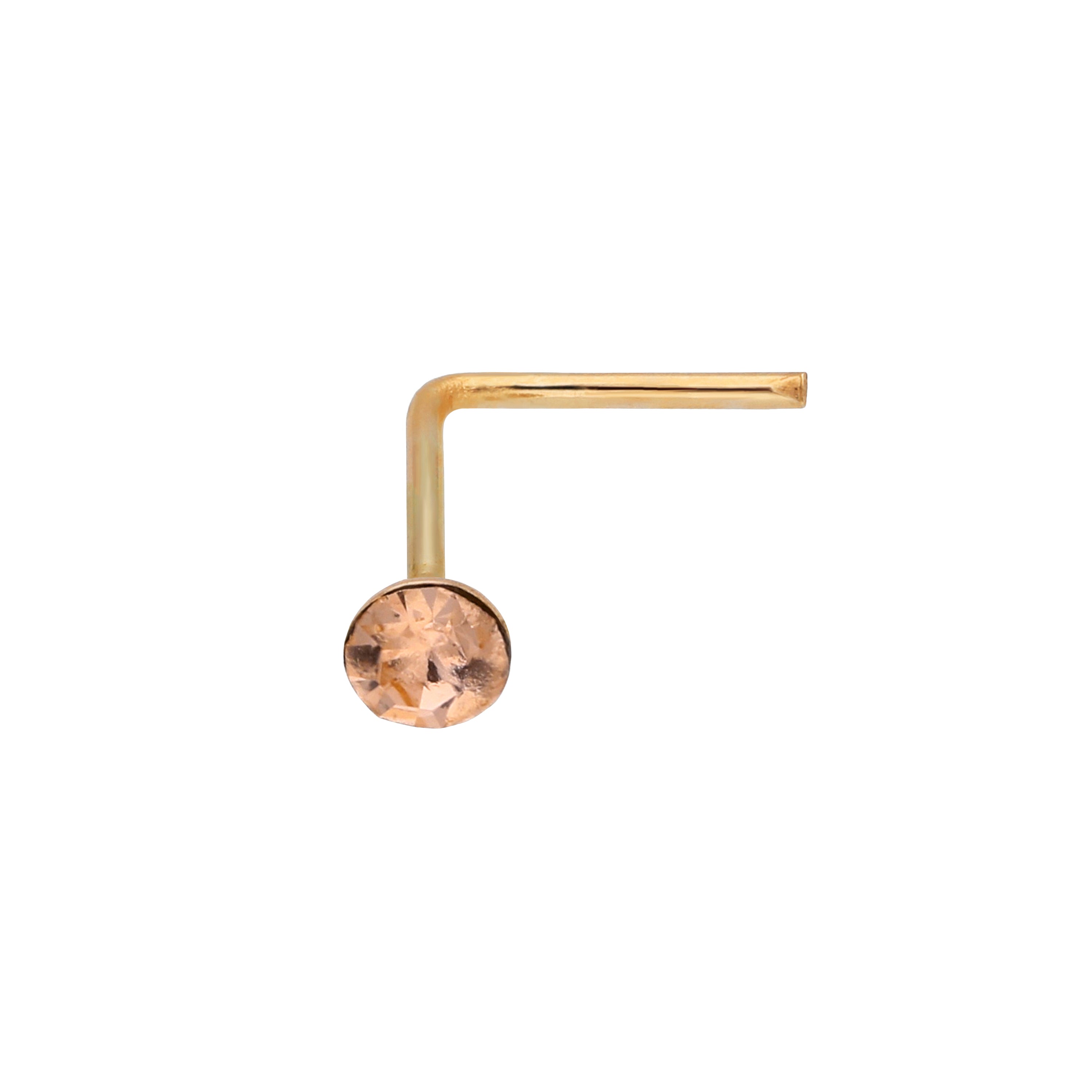 9ct Yellow Gold Crystal 2mm Nose Stud