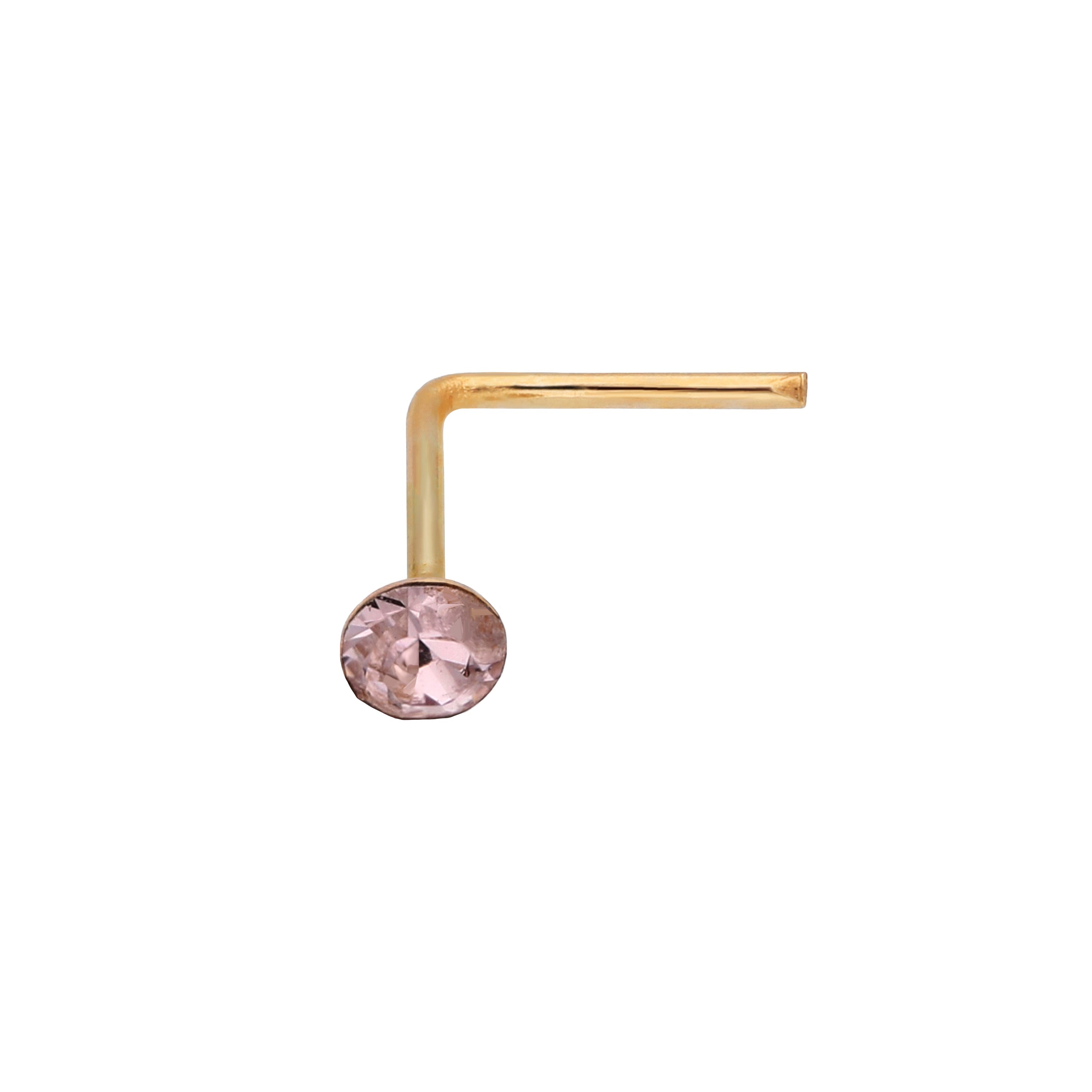 9ct Yellow Gold Crystal 2mm Nose Stud