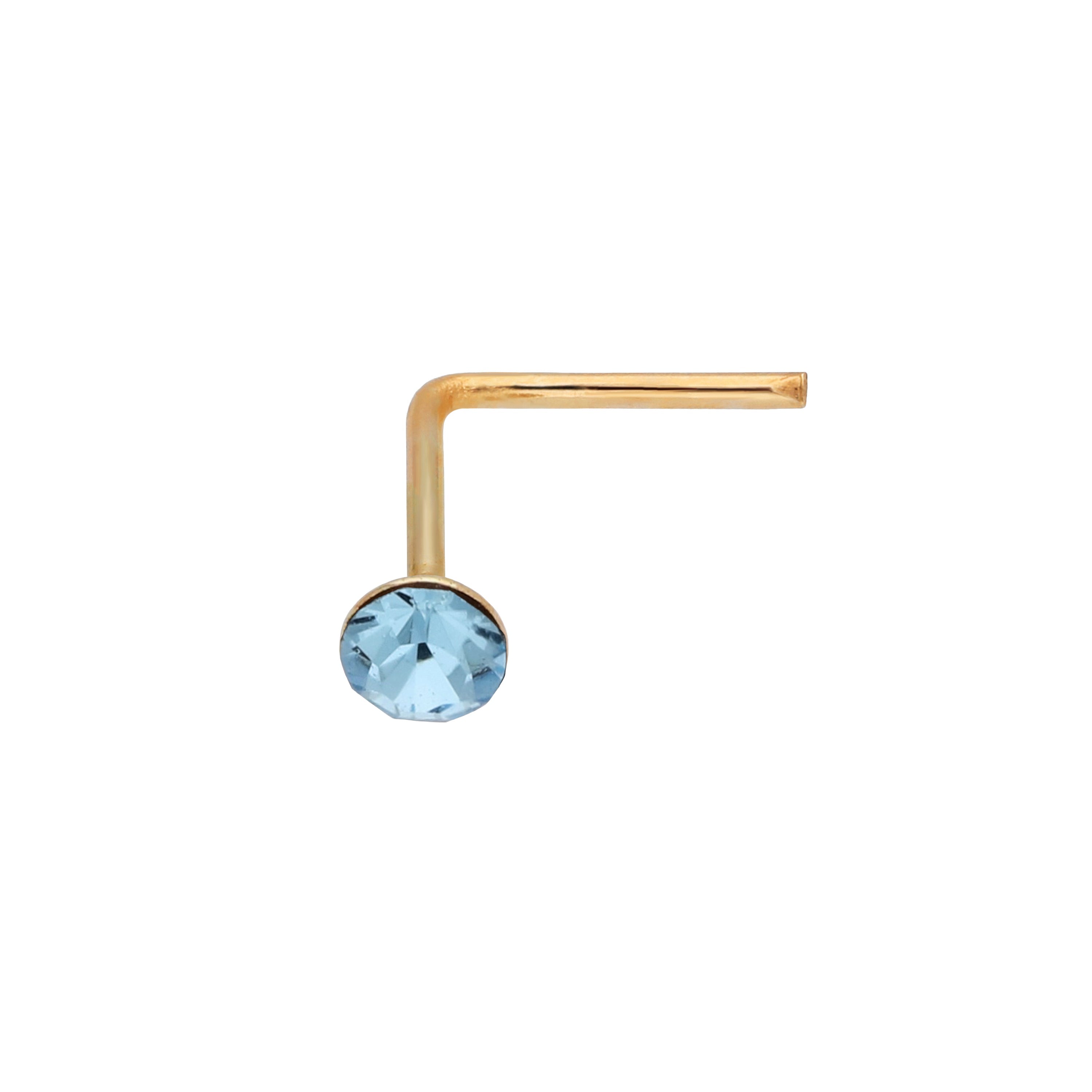 9ct Yellow Gold Crystal 2mm Nose Stud
