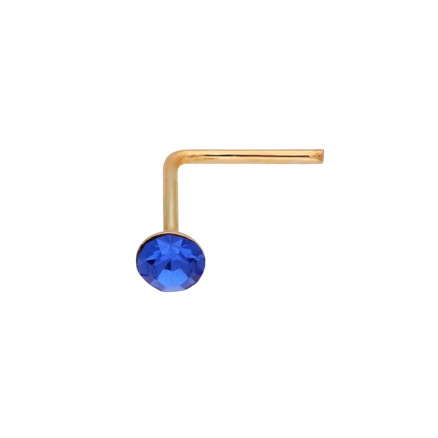 9ct Yellow Gold Crystal 2mm Nose Stud