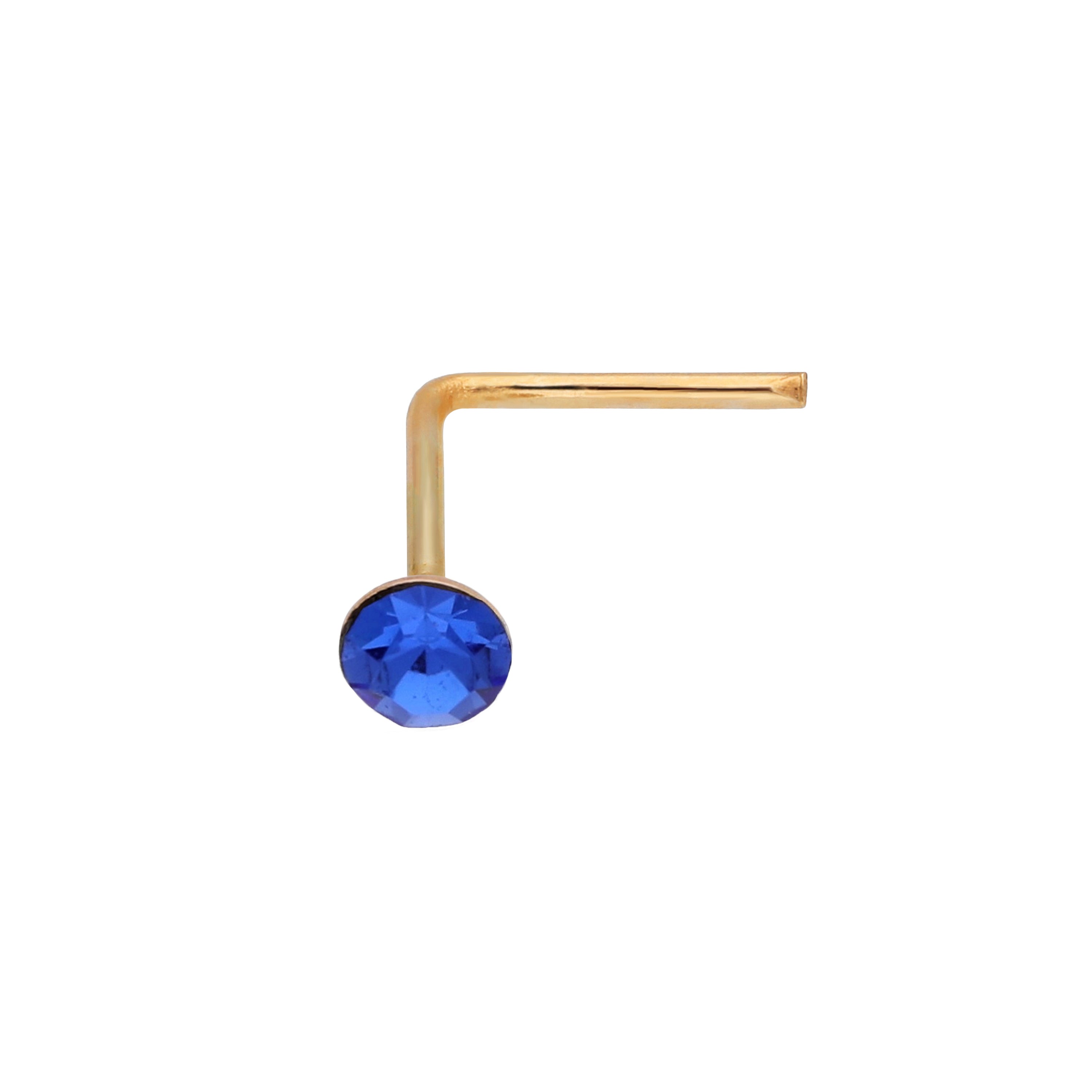 9ct Yellow Gold Crystal 2mm Nose Stud