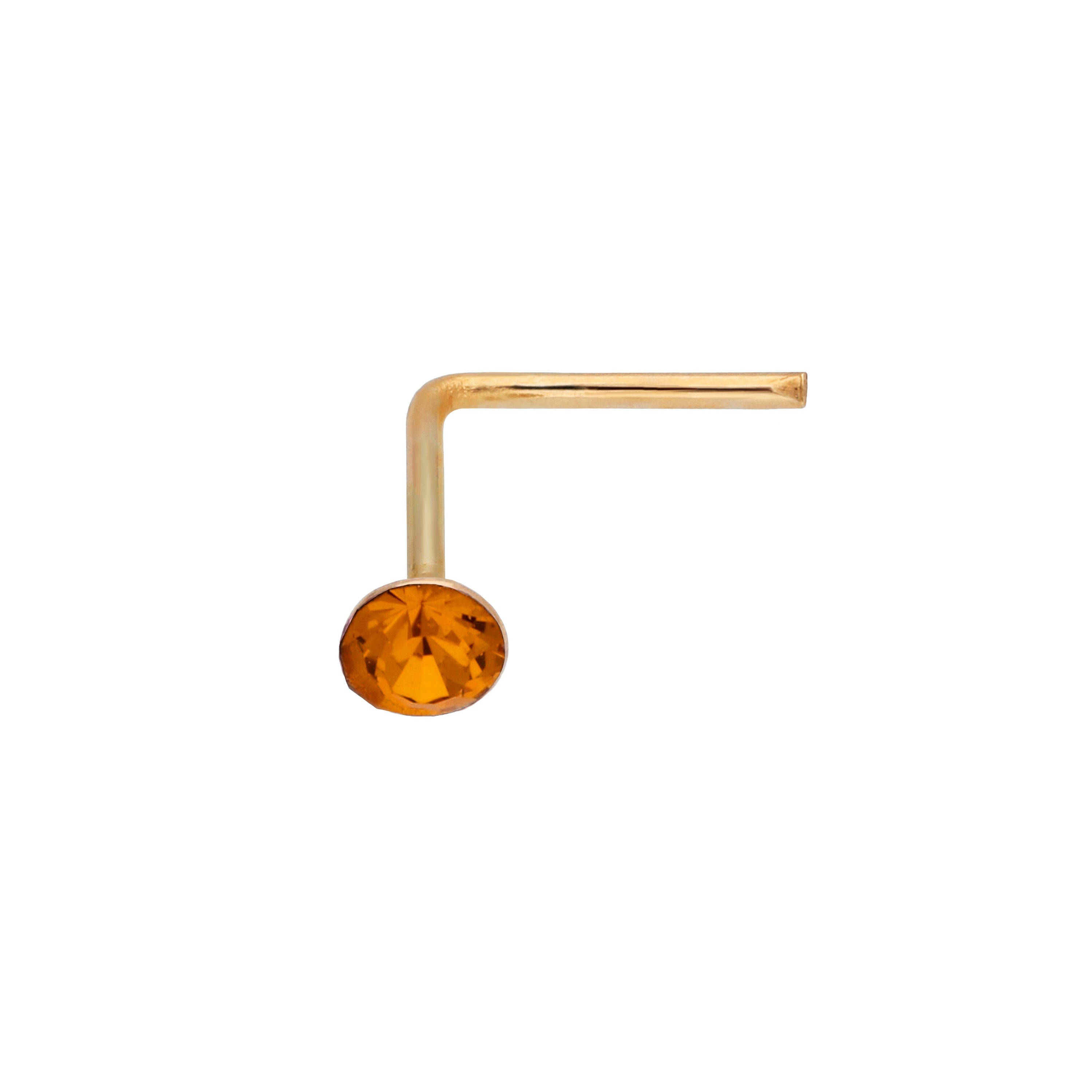 9ct Yellow Gold Crystal 2mm Nose Stud