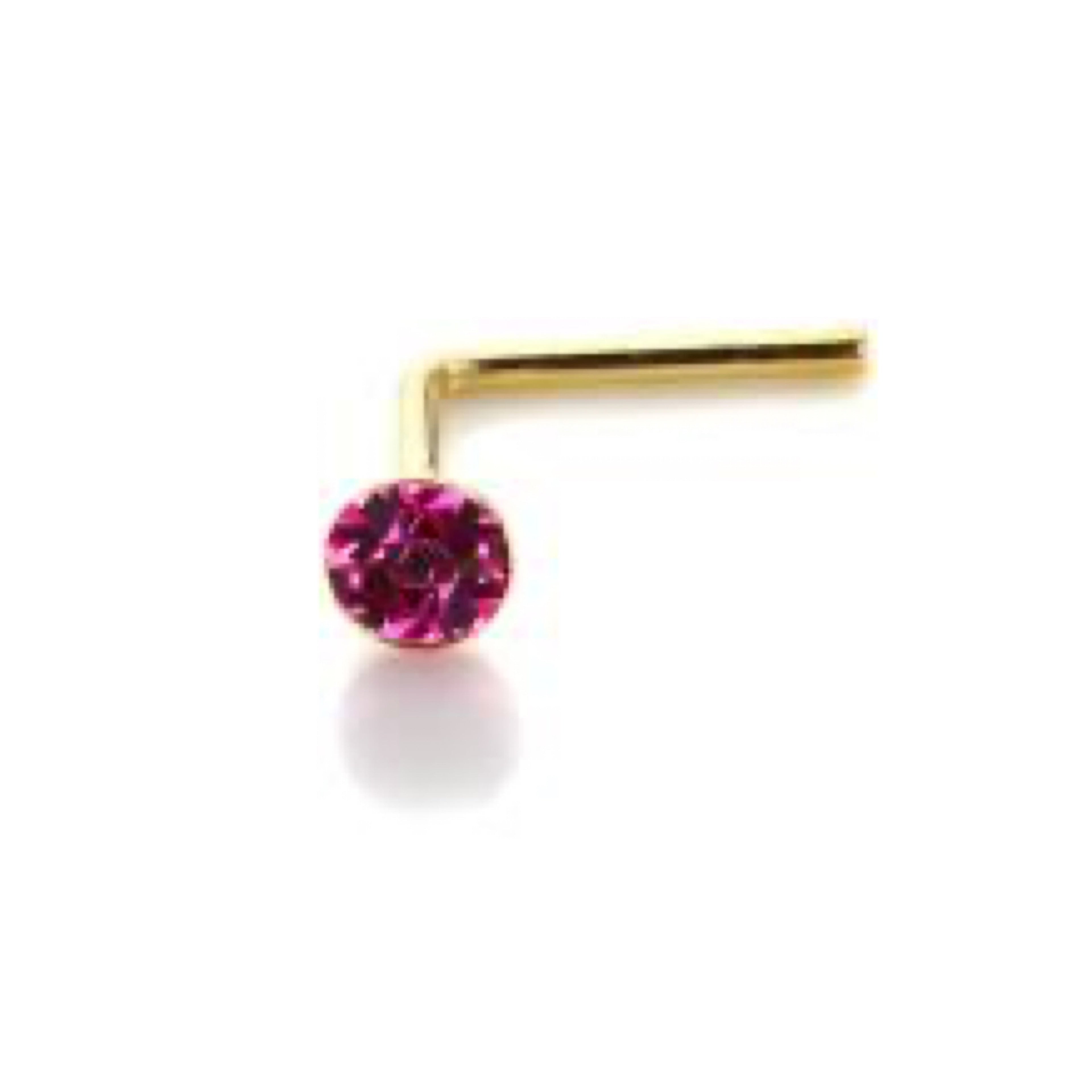 9ct Yellow Gold Crystal 2mm Nose Stud