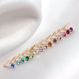 9ct Yellow Gold Crystal 2mm Nose Stud