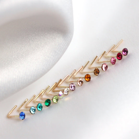 9ct Yellow Gold Crystal 2mm Nose Stud