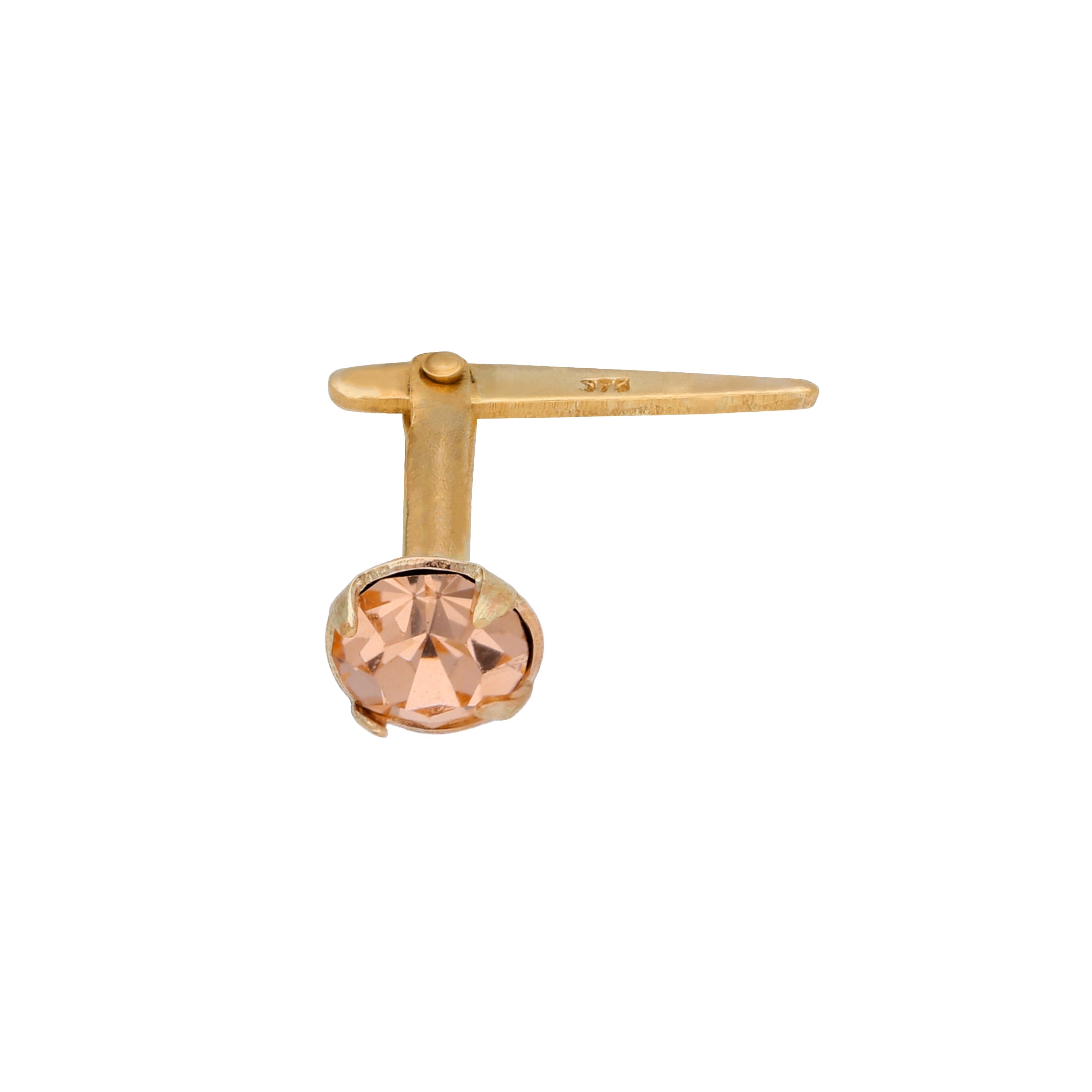 Andralok 9ct Yellow Gold CZ 3mm Nose Stud