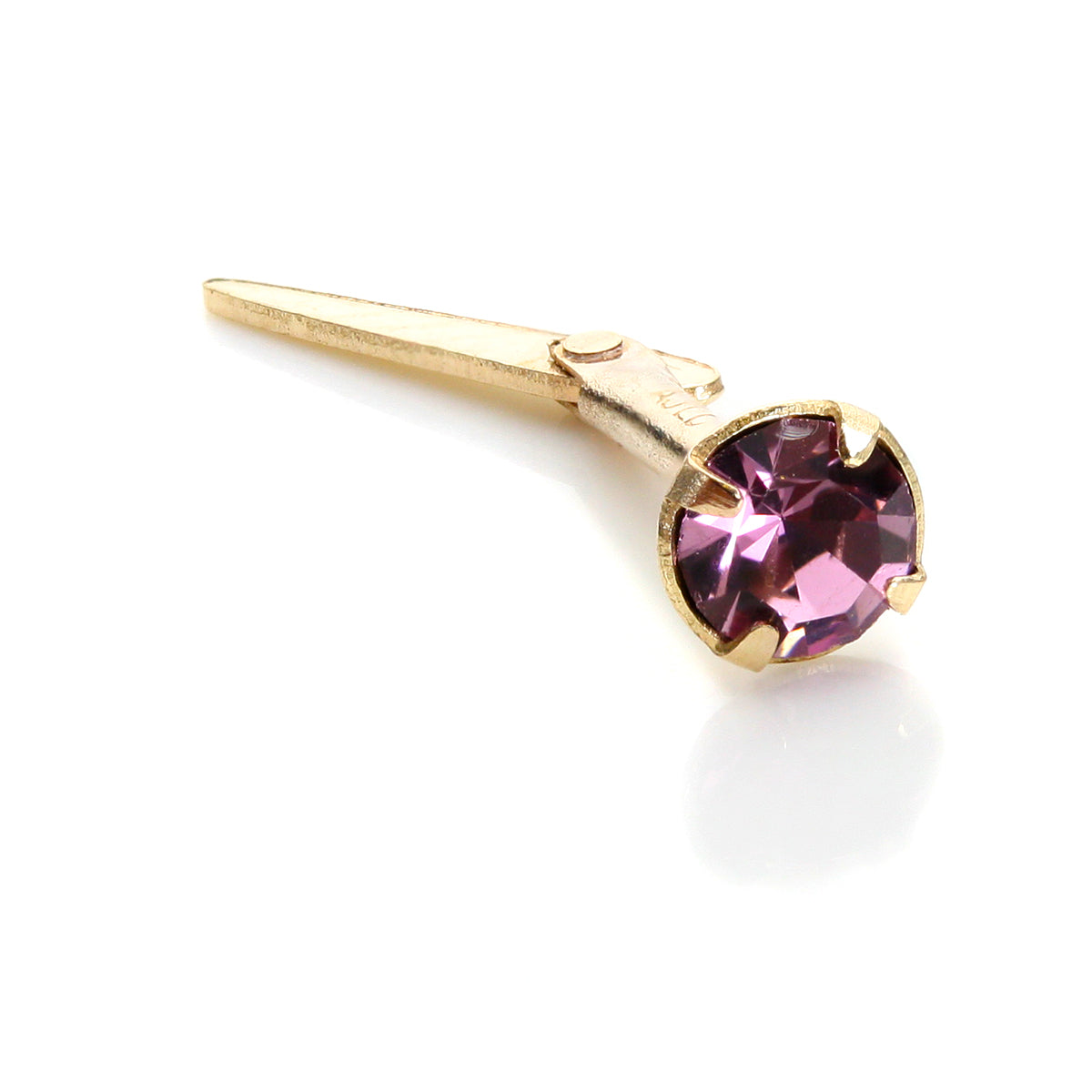 Andralok 9ct Yellow Gold CZ 3mm Nose Stud