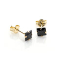 9ct Yellow Gold White CZ Martini Claw Fitting Stud Earrings