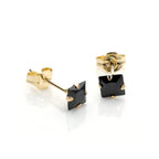 9ct Yellow Gold White CZ Martini Claw Fitting Stud Earrings