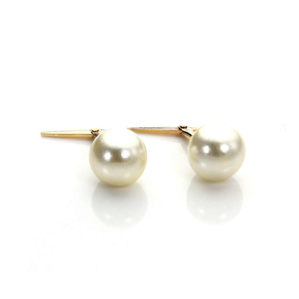 Andralok 9ct Yellow Gold Simulated Pearl Stud Earrings