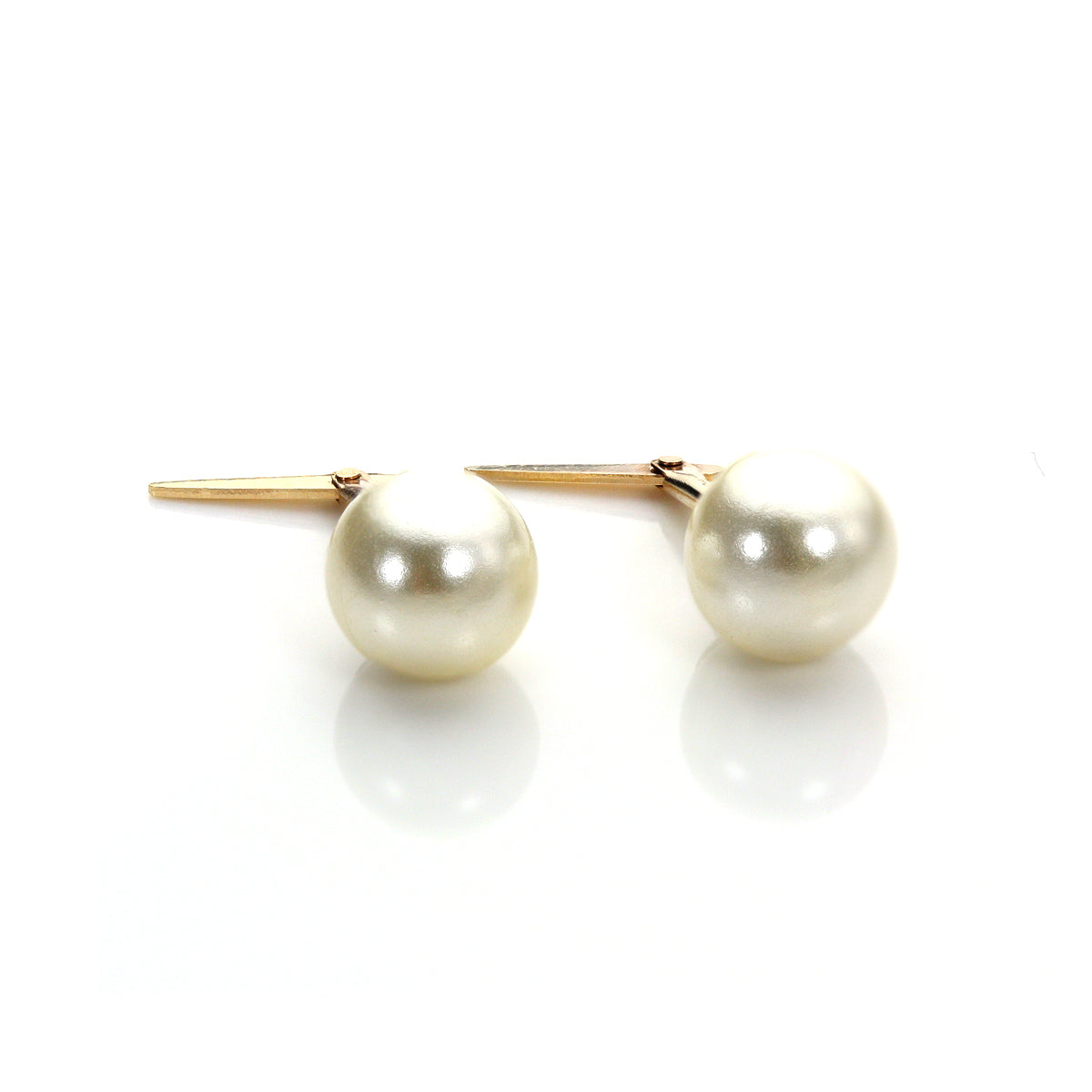 Andralok 9ct Yellow Gold Simulated Pearl Stud Earrings