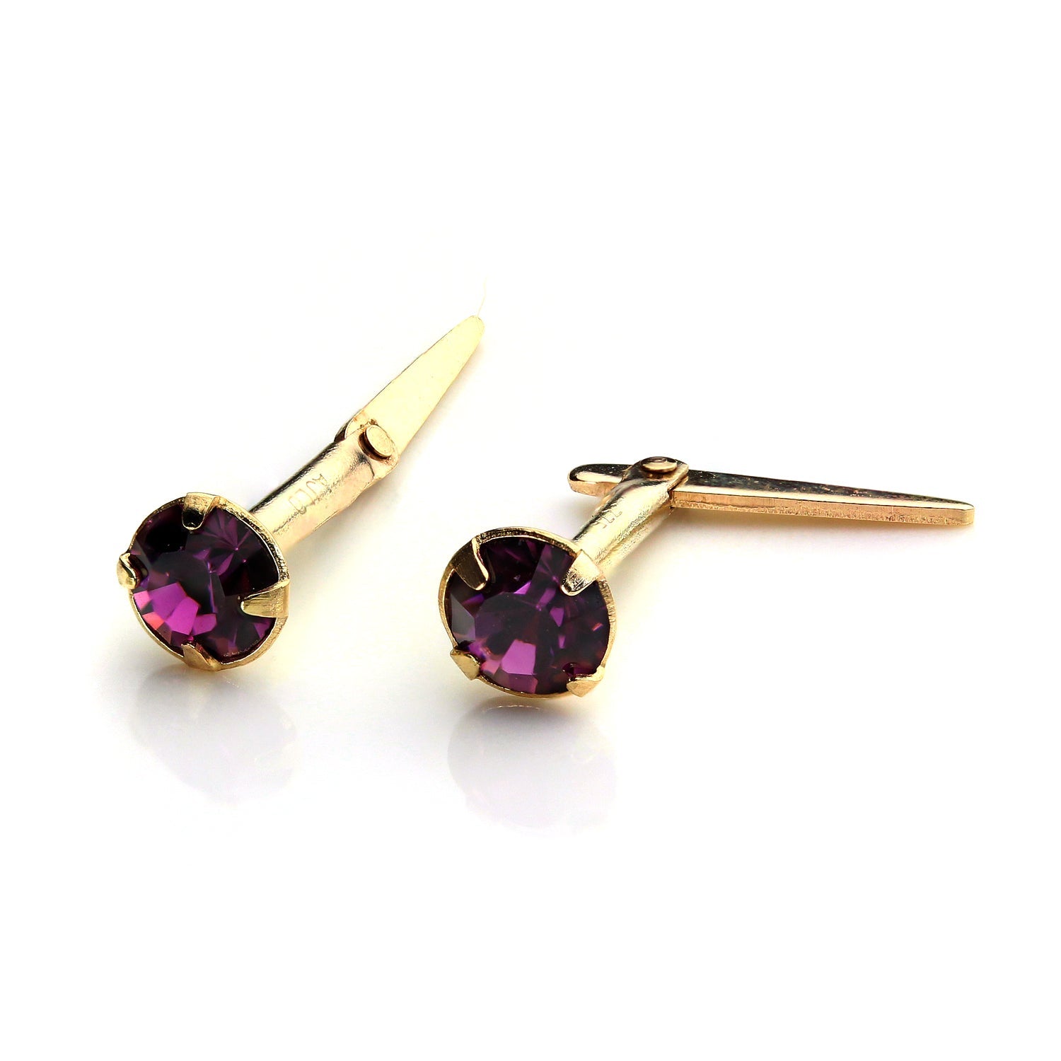 9ct Gold Andralok Stud Earrings with 3mm Crystal