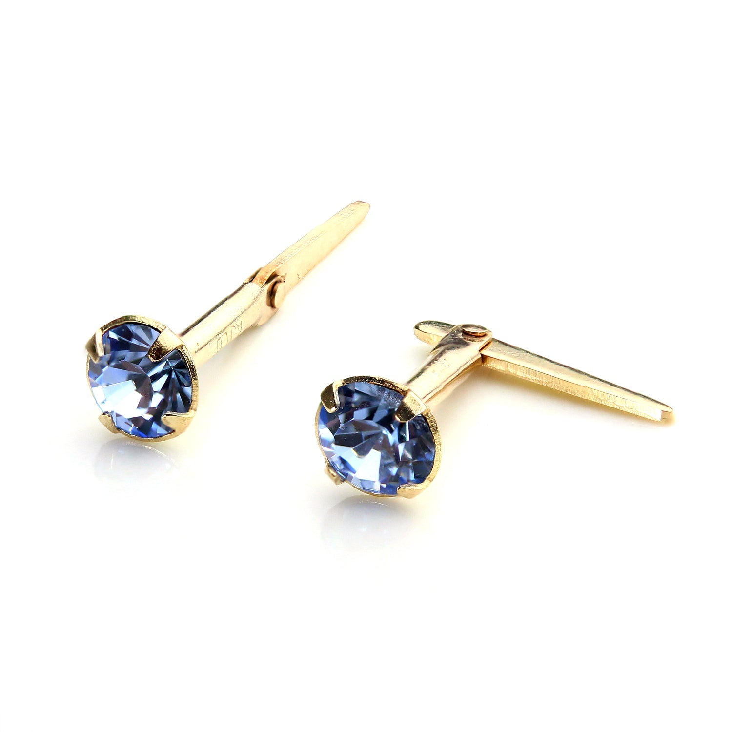 9ct Gold Andralok Stud Earrings with 3mm Crystal