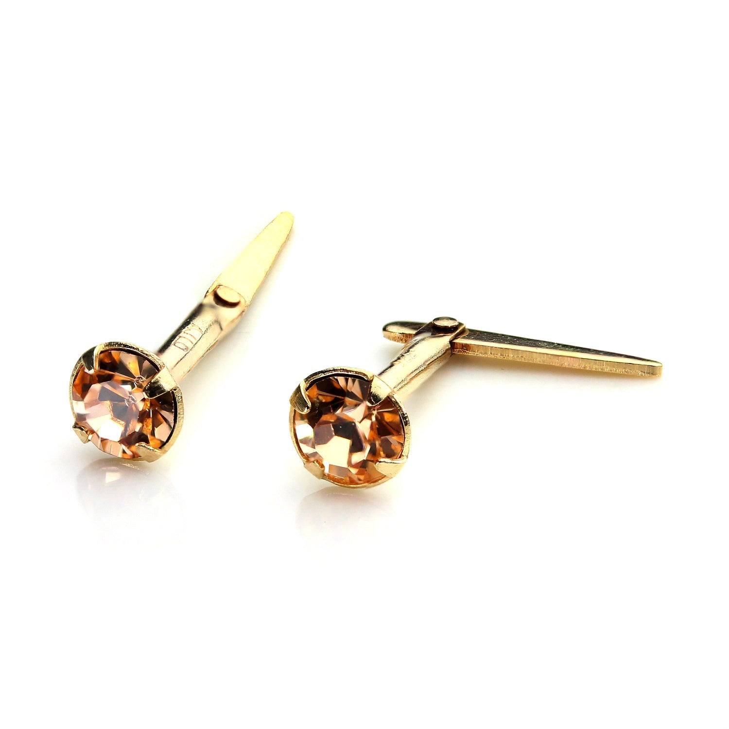 9ct Gold Andralok Stud Earrings with 3mm Crystal