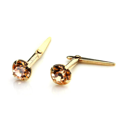 9ct Gold Andralok Stud Earrings with 3mm Crystal