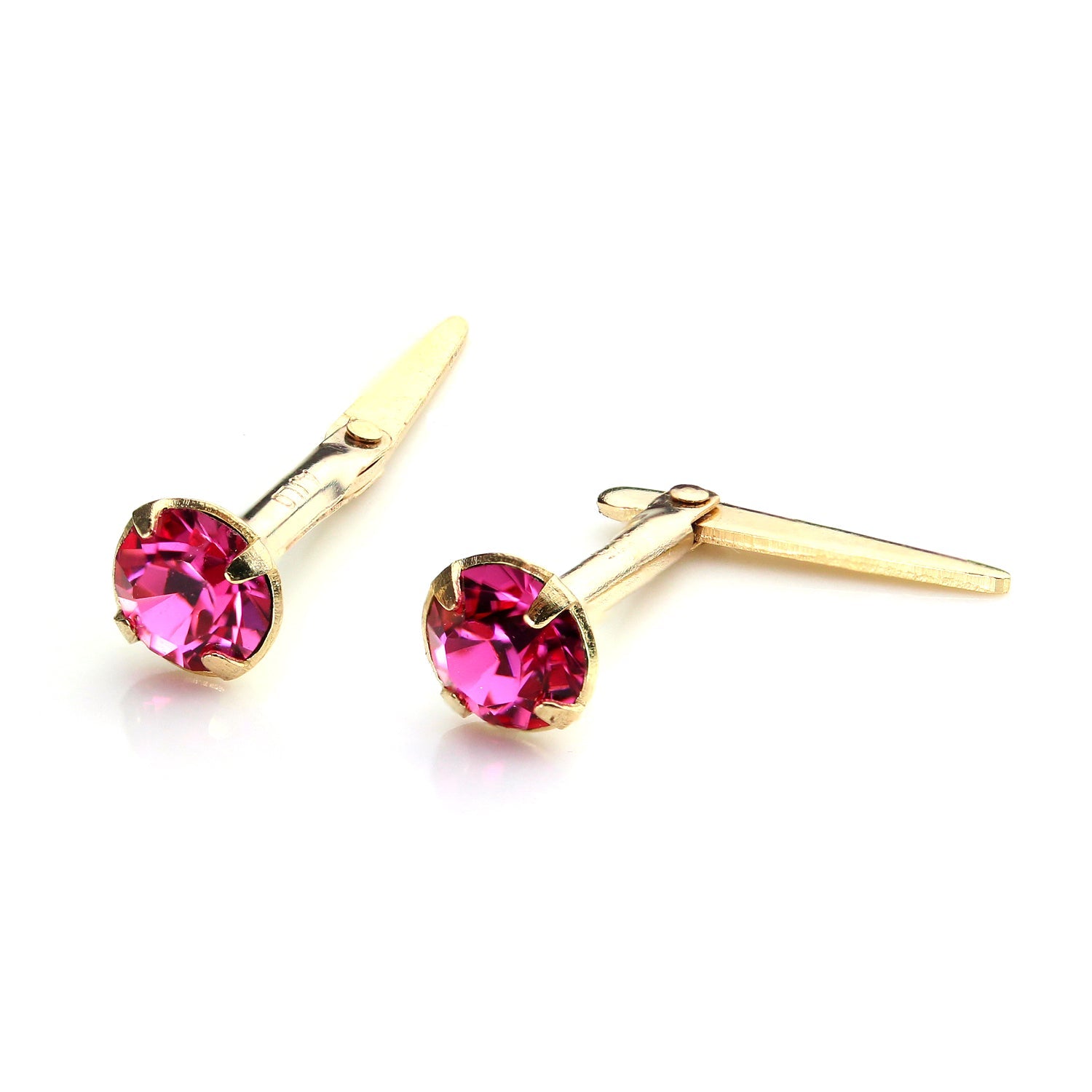 9ct Gold Andralok Stud Earrings with 3mm Crystal