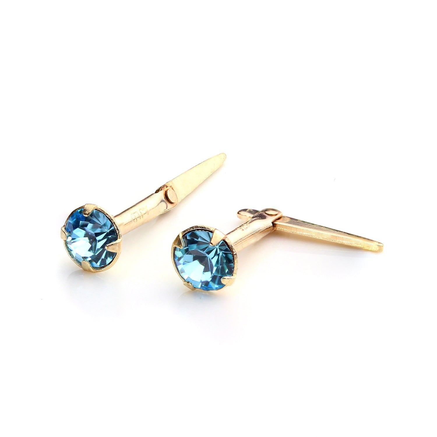 9ct Gold Andralok Stud Earrings with 3mm Crystal