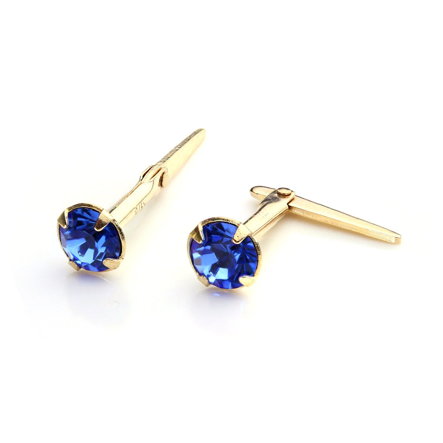9ct Gold Andralok Stud Earrings with 3mm Crystal