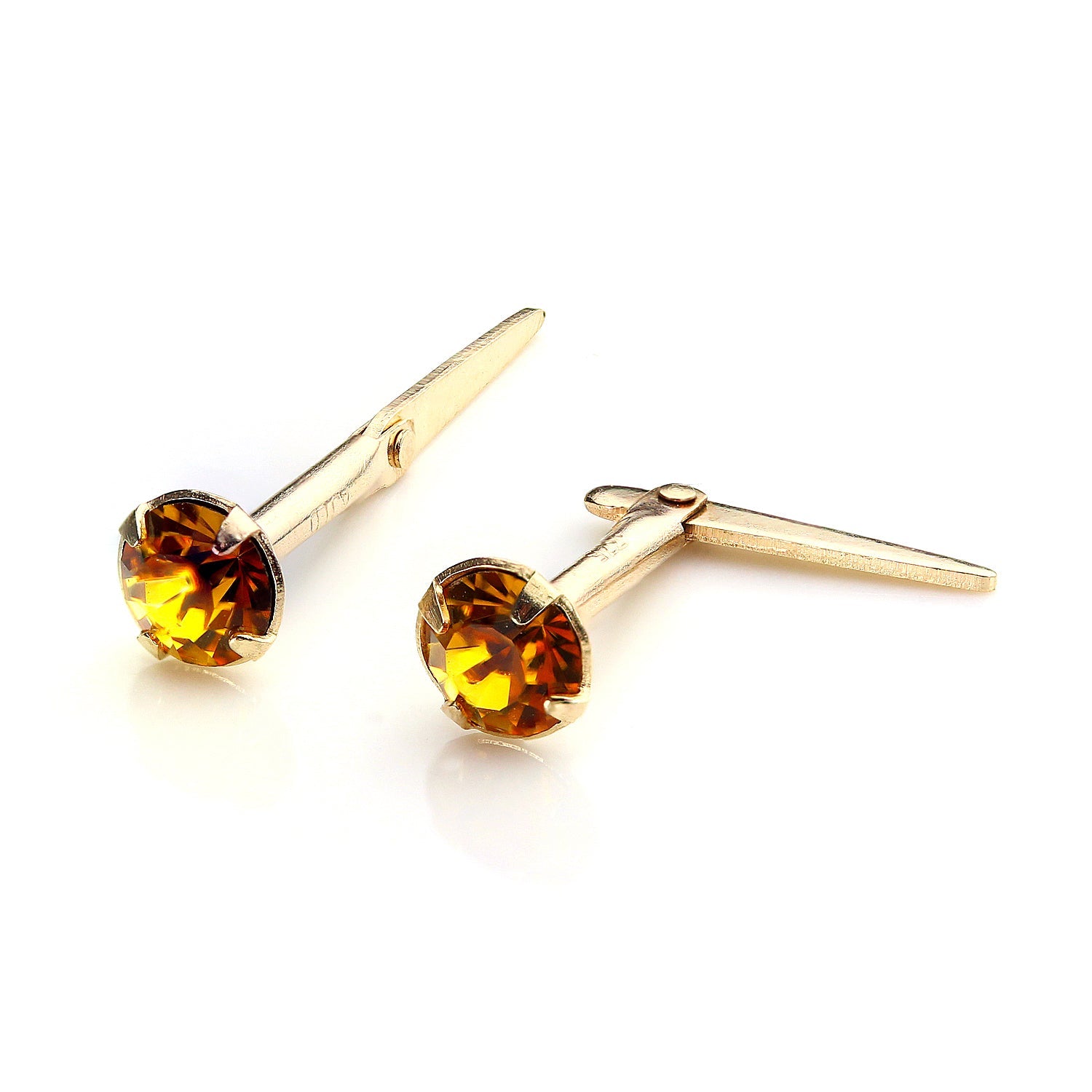 9ct Gold Andralok Stud Earrings with 3mm Crystal