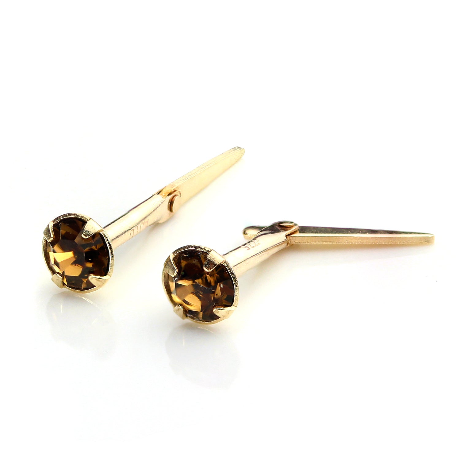 9ct Gold Andralok Stud Earrings with 3mm Crystal