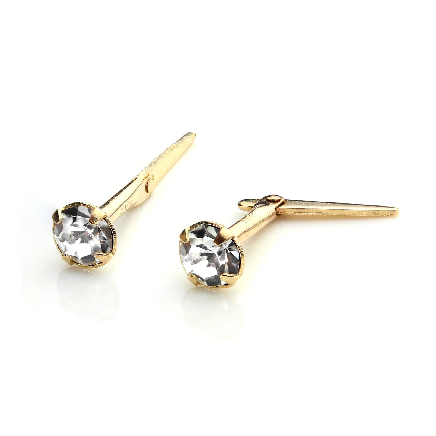 9ct Gold Andralok Stud Earrings with 3mm Crystal