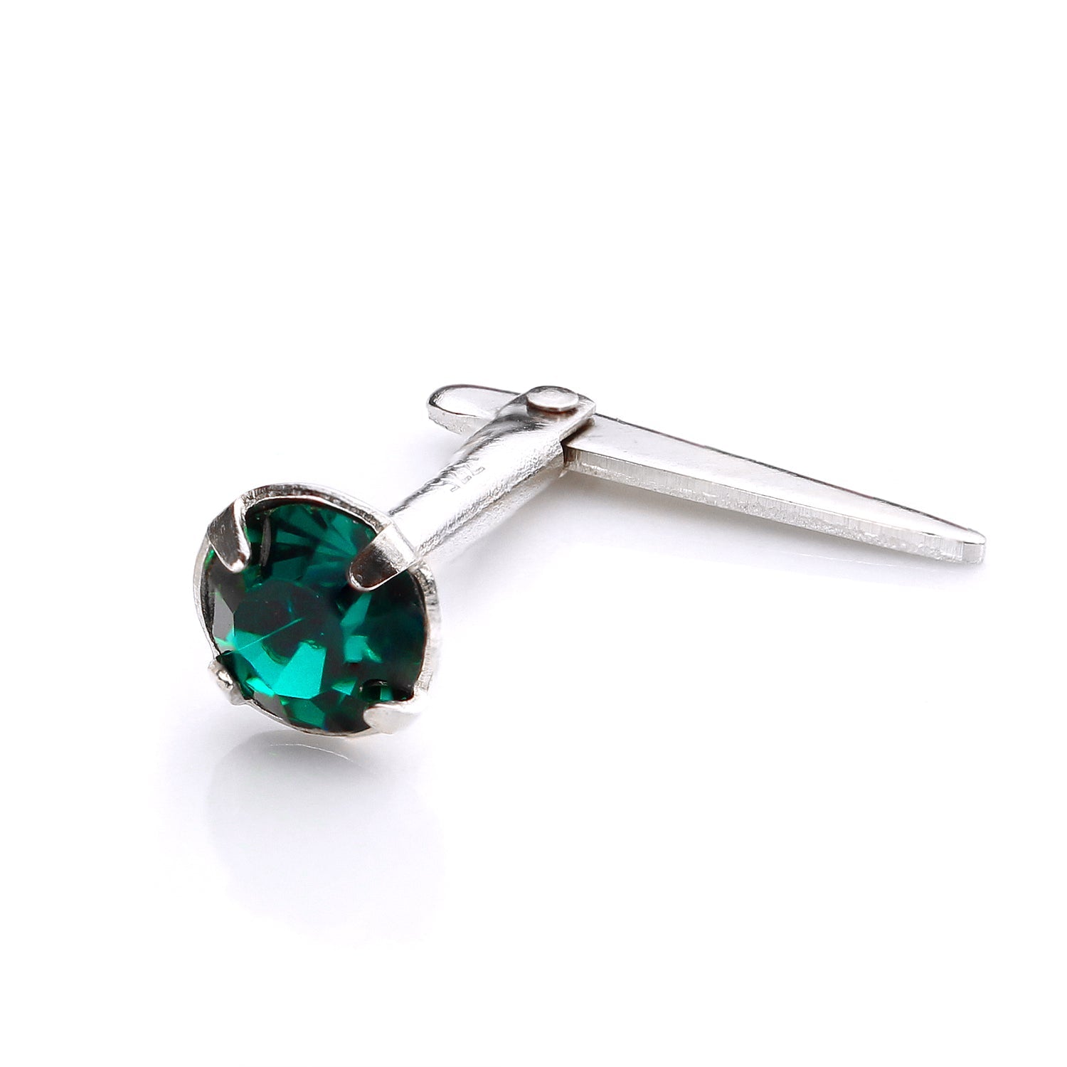 Sterling Silver Andralok Nose Stud with 3mm Crystal