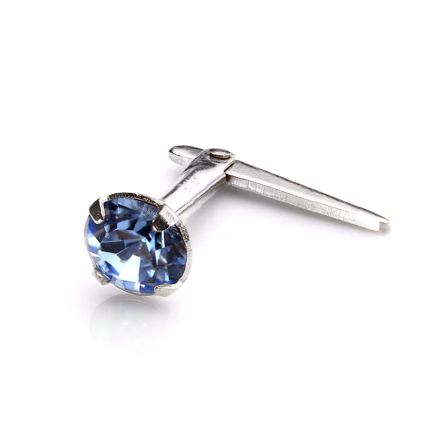 Sterling Silver Andralok Nose Stud with 3mm Crystal