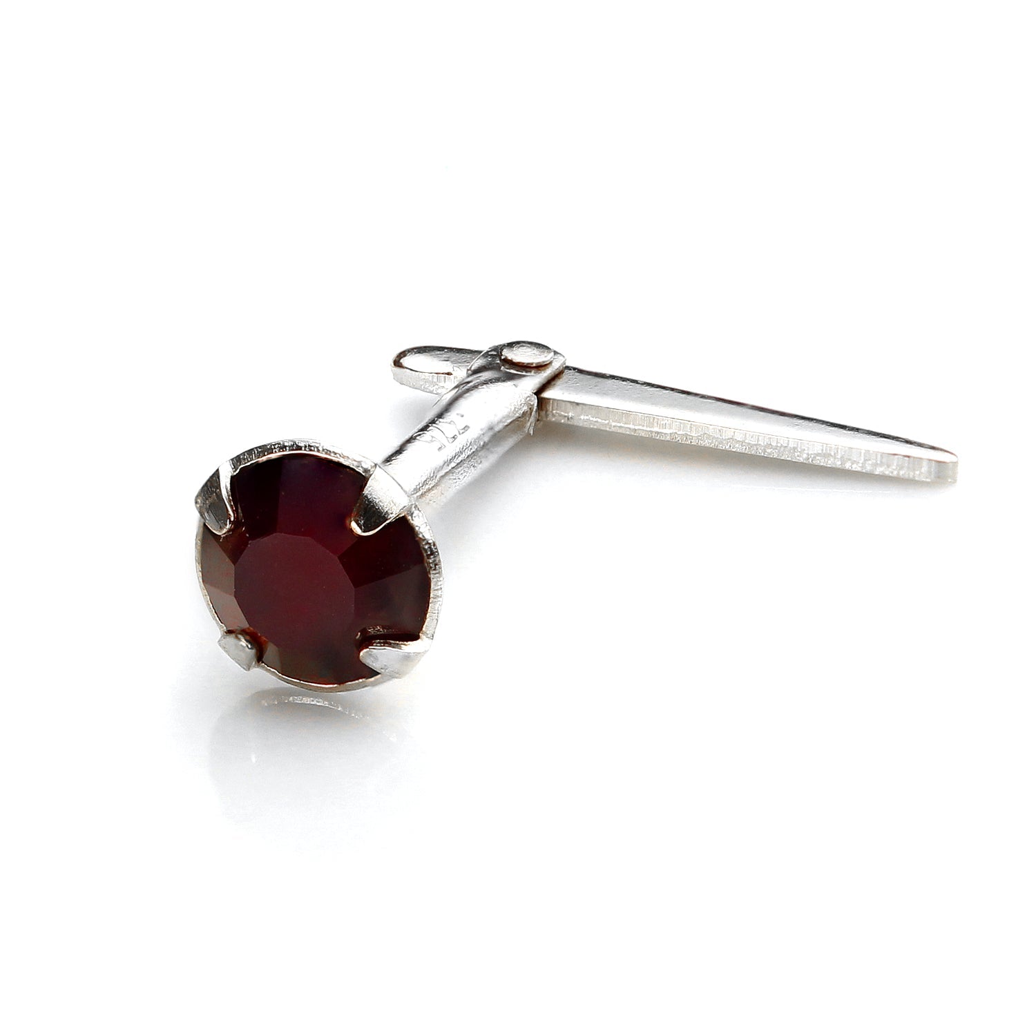 Sterling Silver Andralok Nose Stud with 3mm Crystal