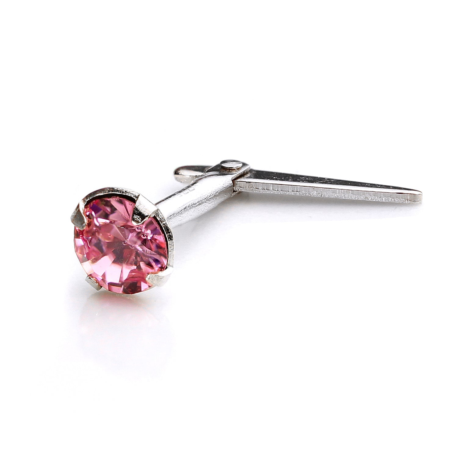 Sterling Silver Andralok Nose Stud with 3mm Crystal