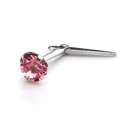 Sterling Silver Andralok Nose Stud with 3mm Crystal