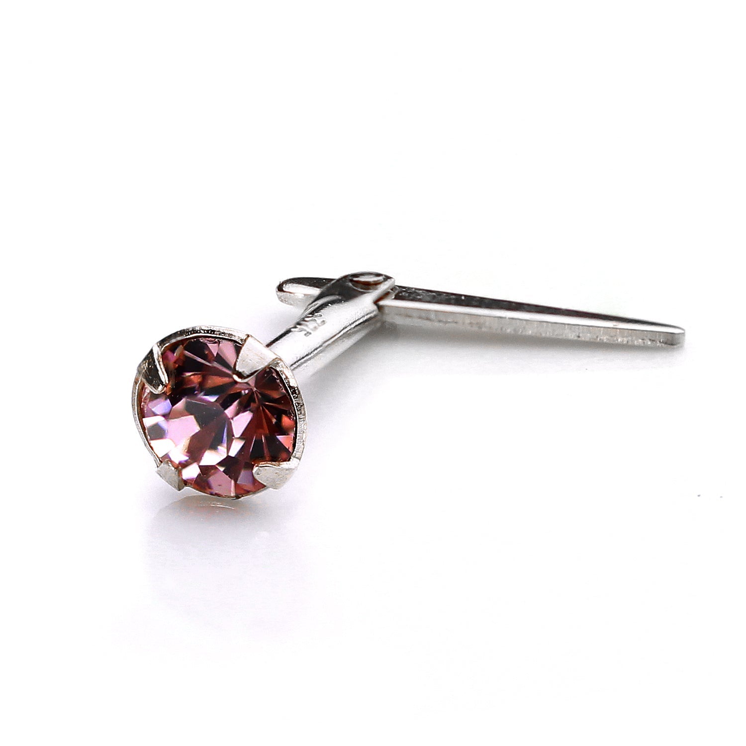 Sterling Silver Andralok Nose Stud with 3mm Crystal