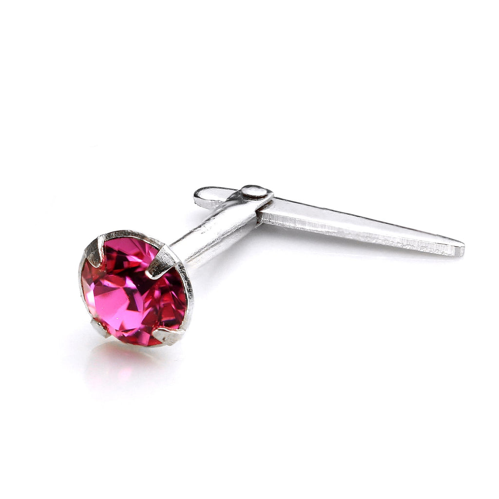 Sterling Silver Andralok Nose Stud with 3mm Crystal