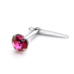 Sterling Silver Andralok Nose Stud with 3mm Crystal