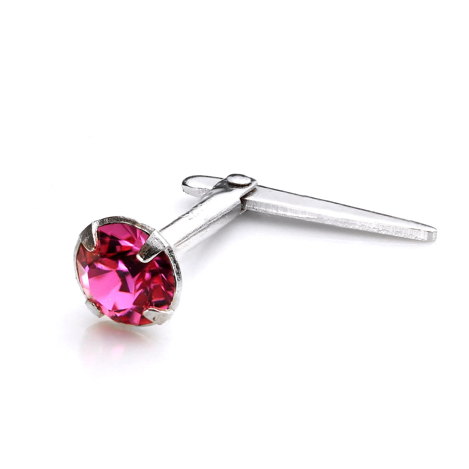 Sterling Silver Andralok Nose Stud with 3mm Crystal