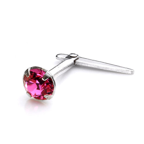 Sterling Silver Andralok Nose Stud with 3mm Crystal