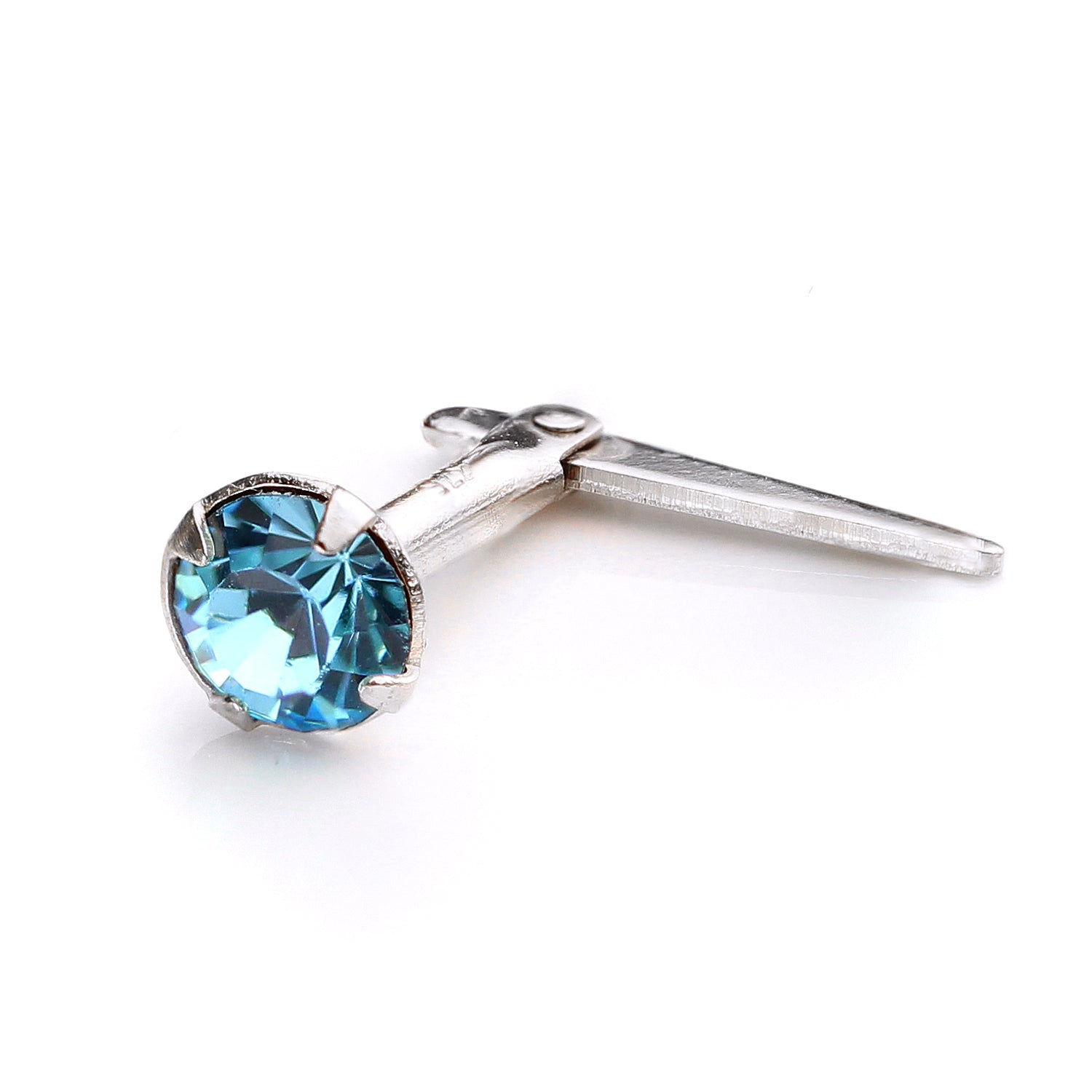 Sterling Silver Andralok Nose Stud with 3mm Crystal