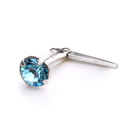 Sterling Silver Andralok Nose Stud with 3mm Crystal