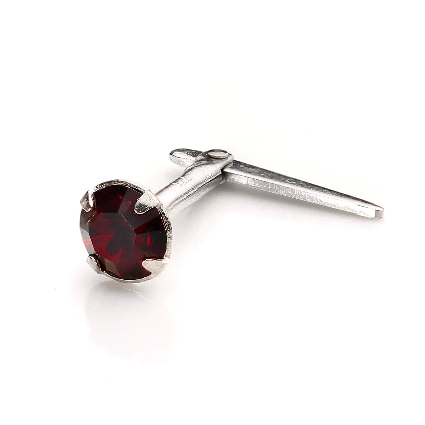 Sterling Silver Andralok Nose Stud with 3mm Crystal