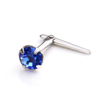 Sterling Silver Andralok Nose Stud with 3mm Crystal