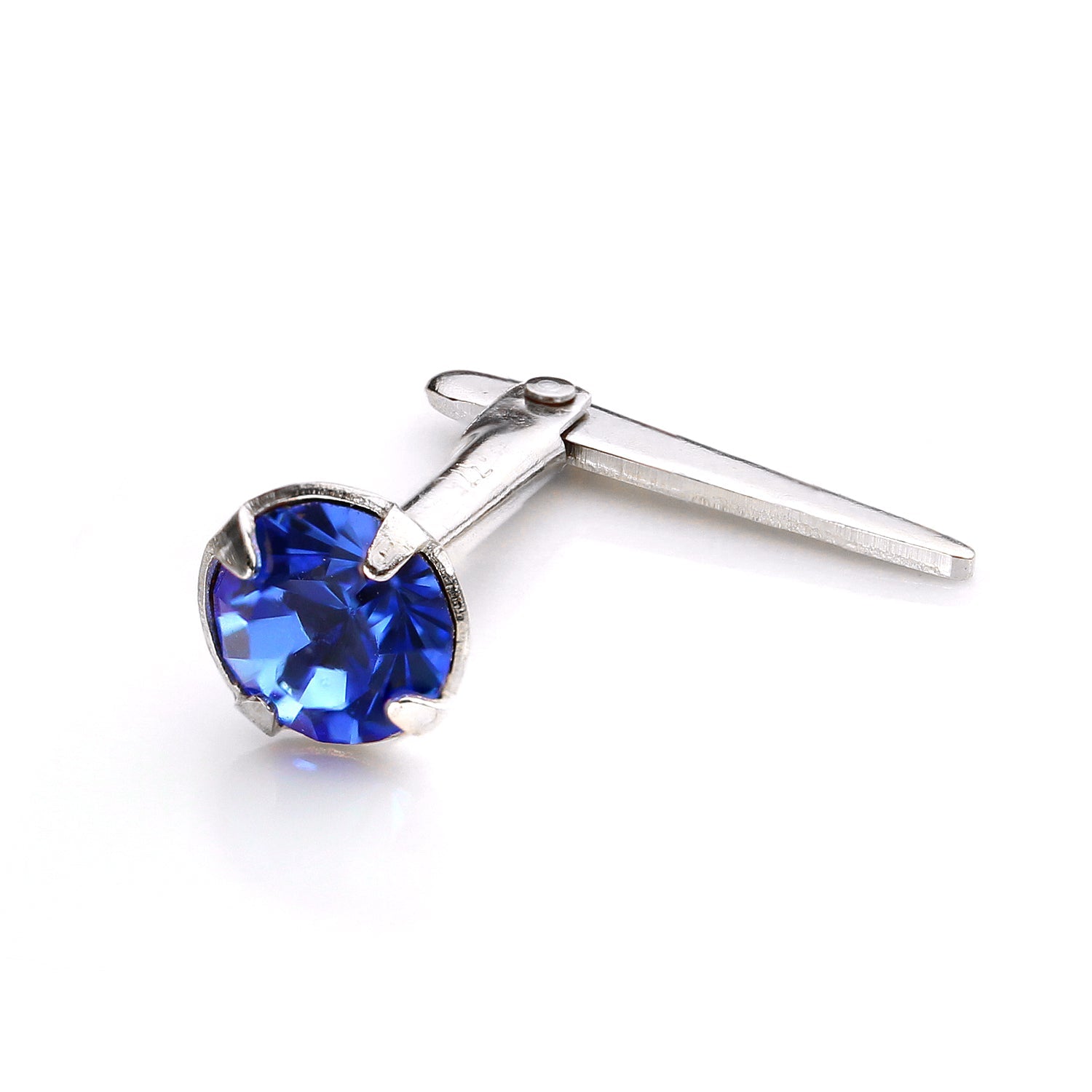 Sterling Silver Andralok Nose Stud with 3mm Crystal