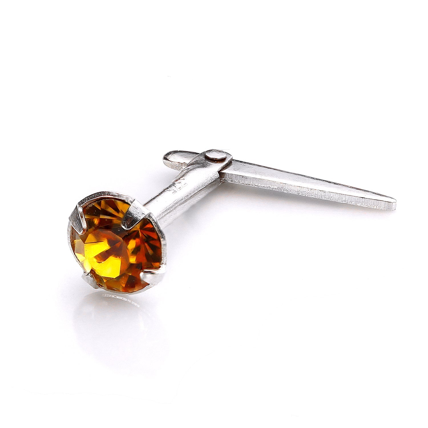 Sterling Silver Andralok Nose Stud with 3mm Crystal