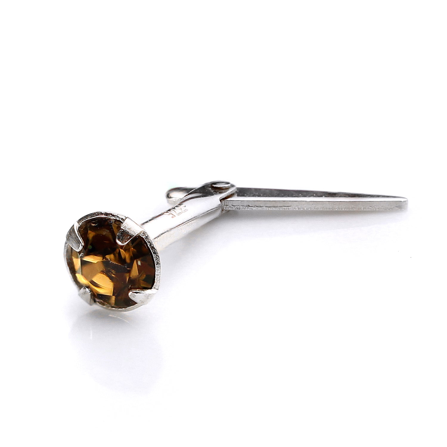 Sterling Silver Andralok Nose Stud with 3mm Crystal