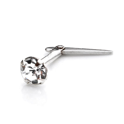 Sterling Silver Andralok Nose Stud with 3mm Crystal