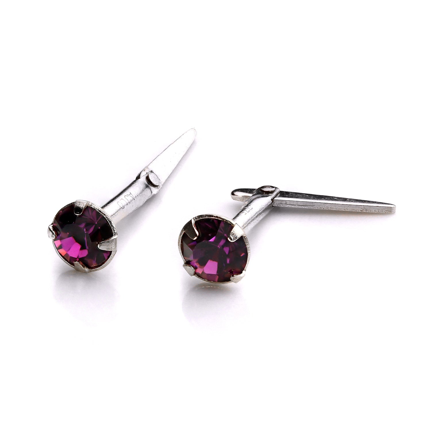 Sterling Silver Andralok Stud Earrings with 3mm Crystal