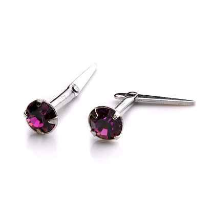Sterling Silver Andralok Stud Earrings with 3mm Crystal