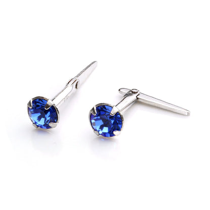 Sterling Silver Andralok Stud Earrings with 3mm Crystal